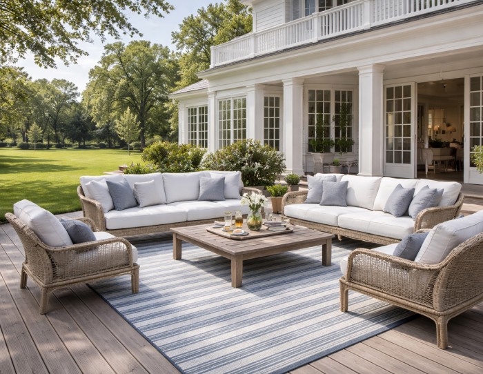 Stripe outdoor rugs